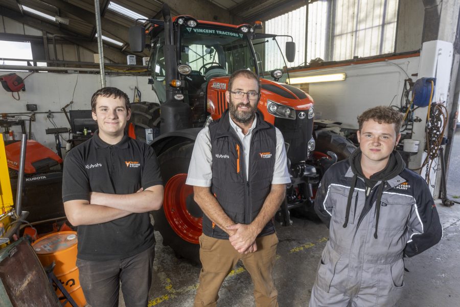 Andrew Hoddinott (middle) and his two apprentices